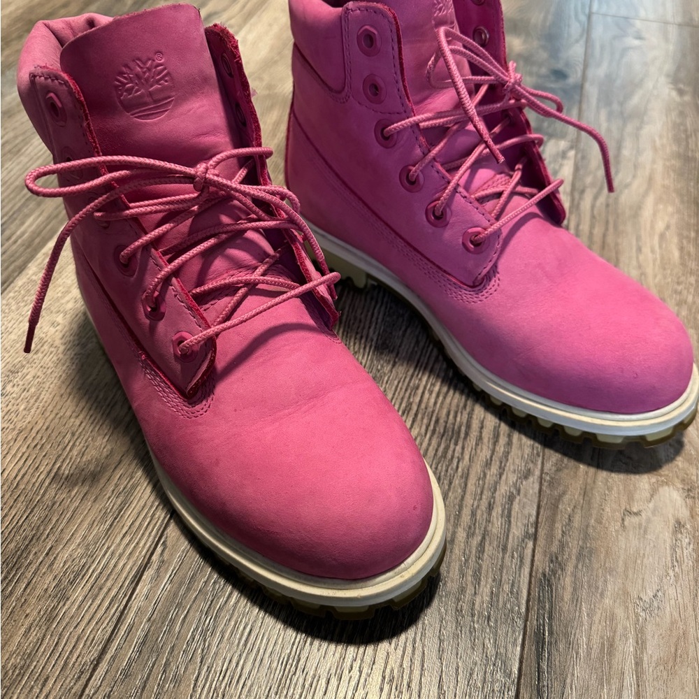 Timberland Women's Vibrant Pink Combat Boots